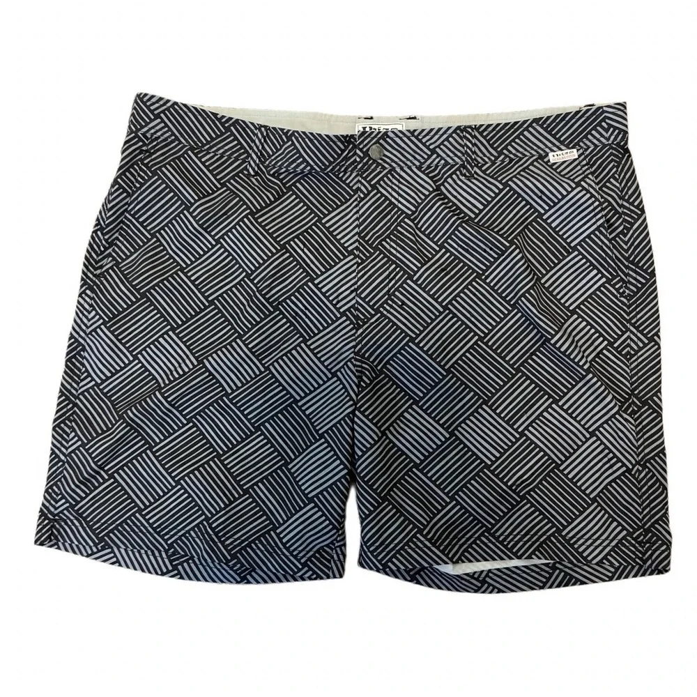 Ibiza Ocean Club Mens Geometric Print Swim Shorts Black White Size 36 Mesh Lined
